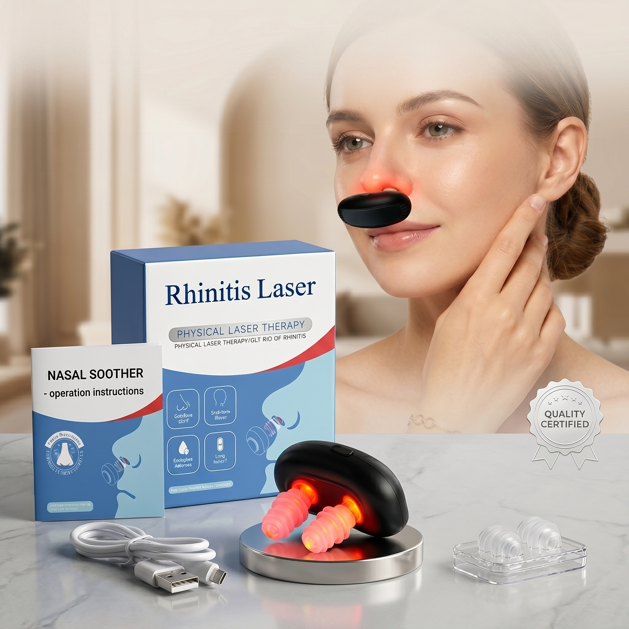 Dispositivo Nasal con Fototerapia - Respira Libre Sin Medicamentos